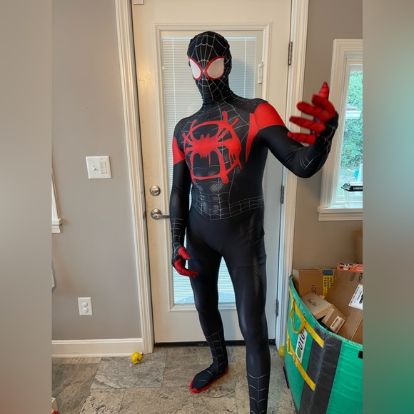 Miles Morales Spider-Man Across the Spider-Verse Cosplay Costume Adult  Jumpsuit - Picture 5 of 10